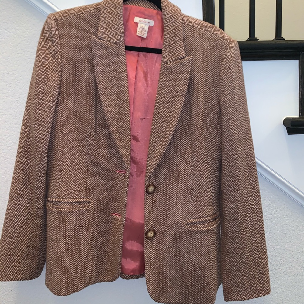 Brown and cream chevron blazer